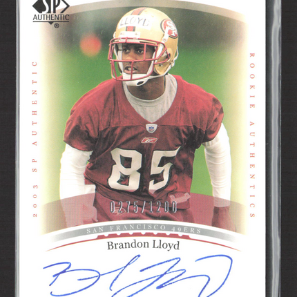 2003 Upper Deck SP Authentic Brandon Lloyd #214 Auto