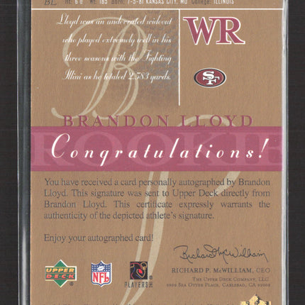 2003 Upper Deck SP Signature Edition Brandon Lloyd #BL Auto