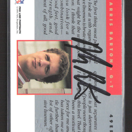 1991 Pro Line Portraits Harris Barton #43 Auto