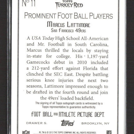 2013 Topps Turkey Red Marcus Lattimore #11 RC Auto