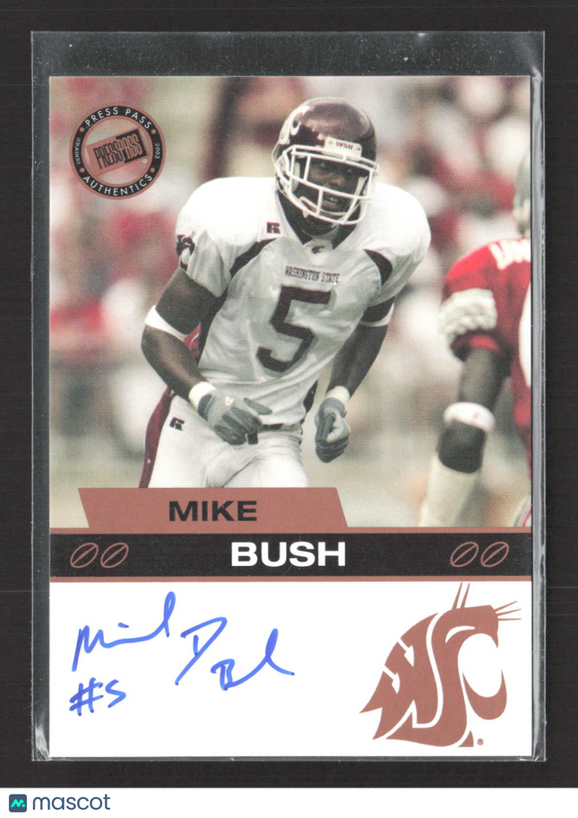 2003 Press Pass Draft Pick Football Mike Bush Auto