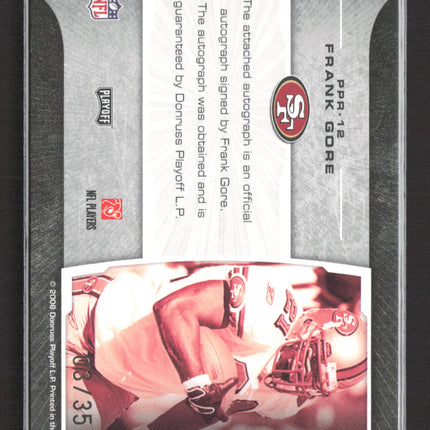 2008 Playoff Prestige Prestigious Pros Frank Gore #PPR-12 08/35 Auto