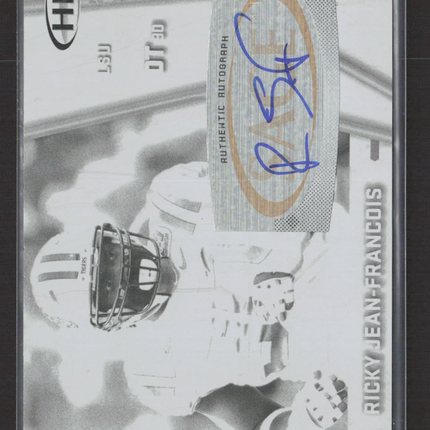 2009 HIT Football Ricky Jean-Francois Printing Plate 1/1 Auto