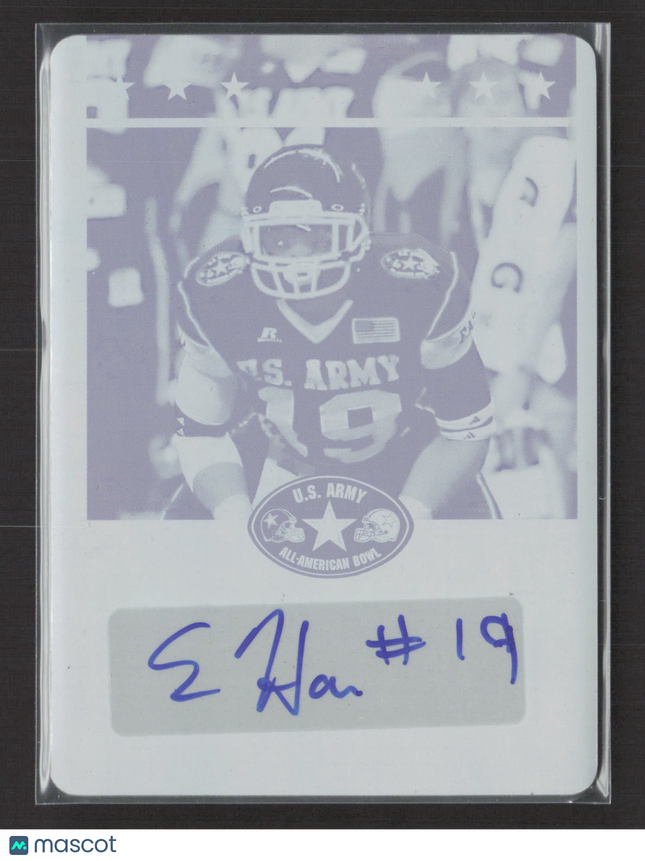 2012 Leaf US Army Football Eli Harold #BA-EH1  Printing Plate 1/1 Auto