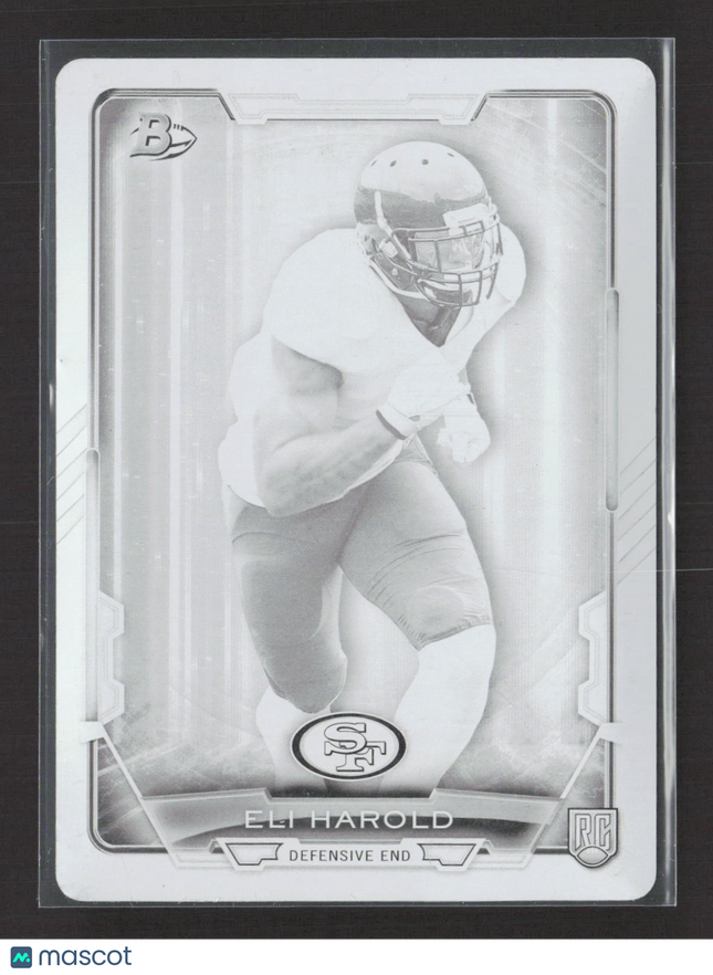 2015 Bowman Football Eli Harold #69 Black Printing Plate RC 1/1