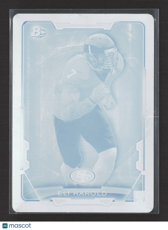 2015 Bowman Football Eli Harold #69 Cyan Printing Plate Printing Plate  1/1