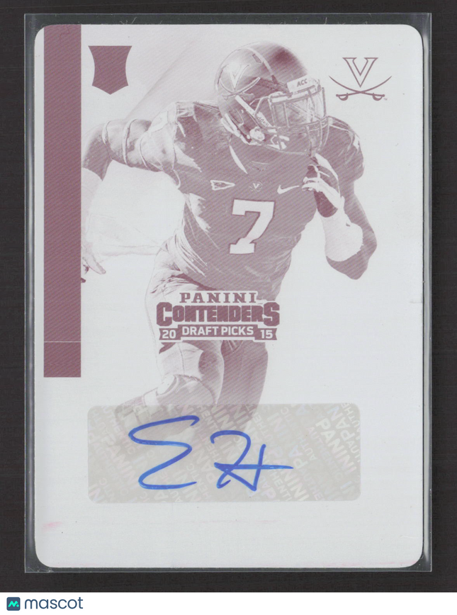 2015 Panini Contenders Eli Harold #186 Magenta Printing Plate 1/1 Auto
