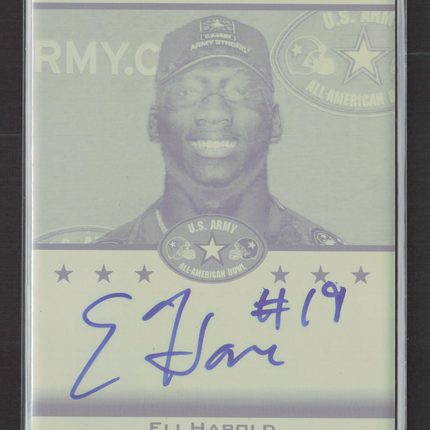2012 Leaf US Army Eli Harold #TA-EH1 Yellow Printing Plate 1/1 Auto