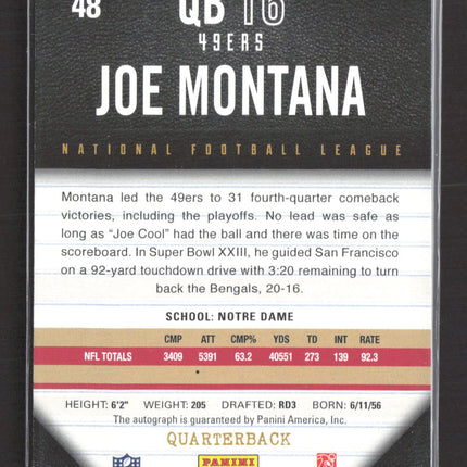 2013 Panini Playbook Joe Montana #48 05/16 Auto