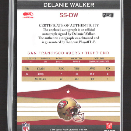 2008 Donruss Playoff Silver Signatures Delanie Walker #SS-DW Auto