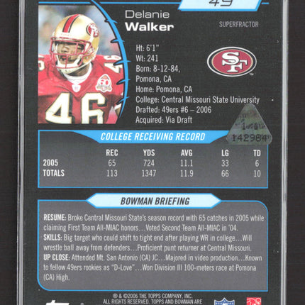 2006 Bowman Chrome Delanie Walker #49 Superfractor 1/1