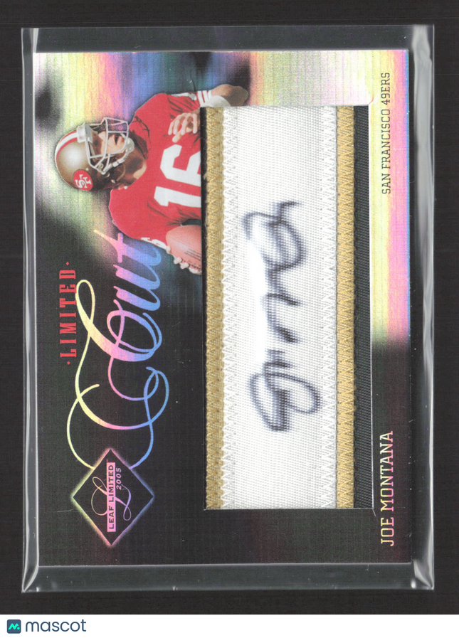 2005 Leaf Limited Limited Cuts Joe Montana #LC-3 03/50 Clothing Patch Auto