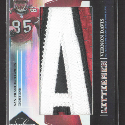 2006 Leaf Limited Lettermen Vernon Davis #L48 Game-Worn Jersey Name Plate /6
