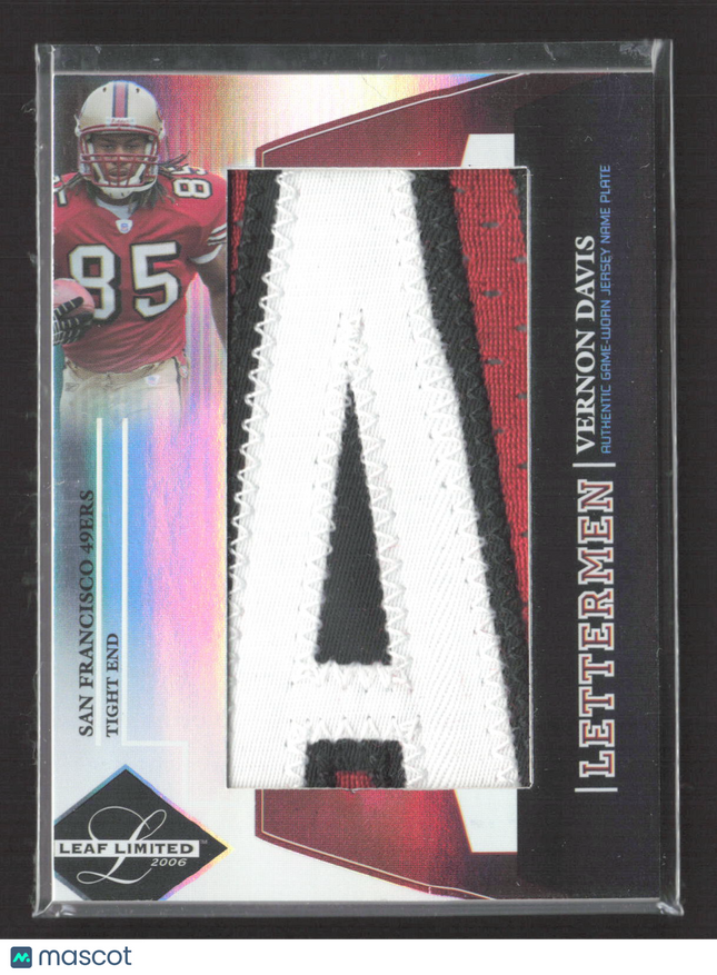 2006 Leaf Limited Lettermen Vernon Davis #L48 Game-Worn Jersey Name Plate /6