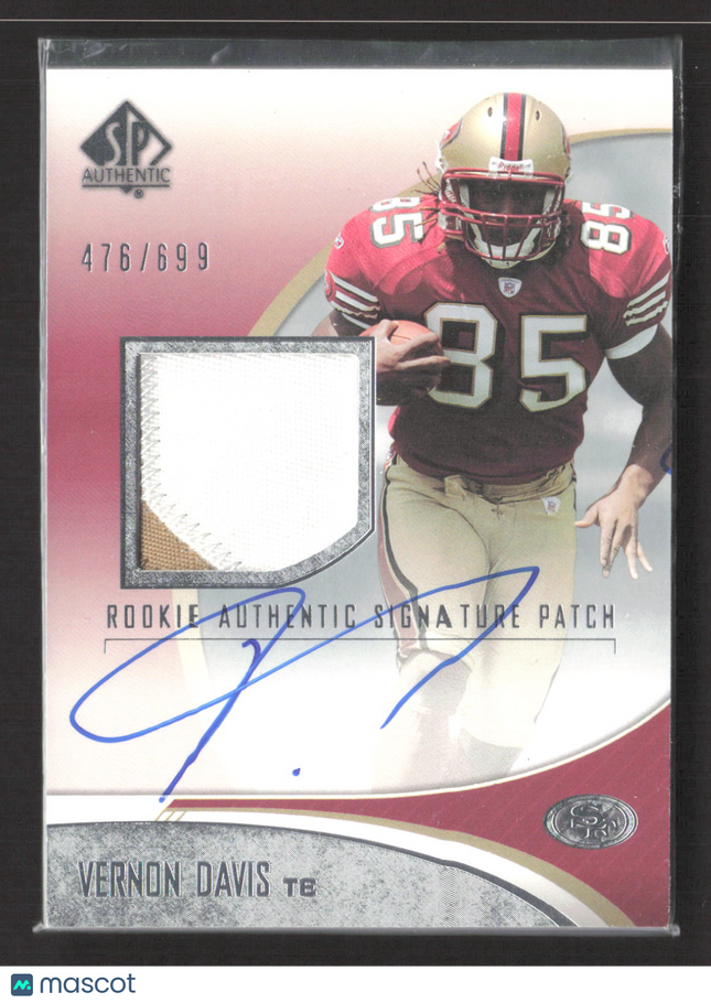 2006 Upper Deck SP Authentic Vernon Davis #257 Rookie 476/699 Patch Auto