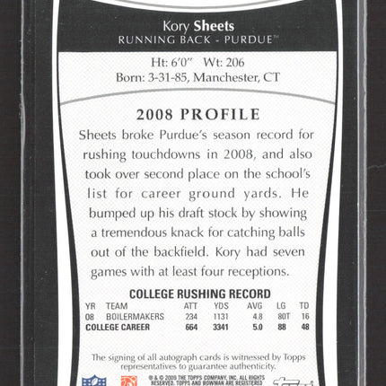 2009 Topps Kory Sheets #ALP-KS Topps Certified Issue College Logo Patch Auto
