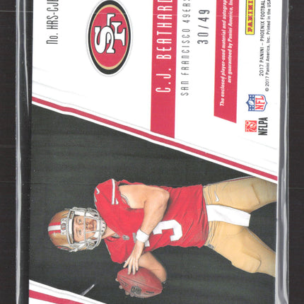 2017 Panini Phoenix Hot Rookie C.J. Beathard #HRS-CJB 30/49 Helmet Auto