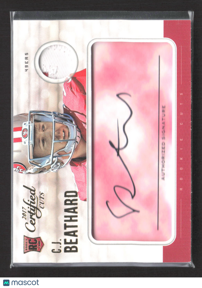 2017 Panini Donruss Certified Cuts C.J. Beathard #205 RC 16/25 Auto