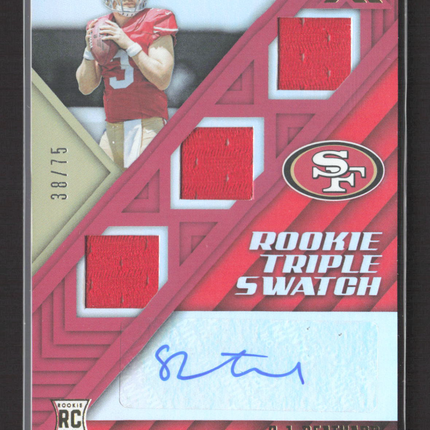 2017 Panini XR C.J. Beathard #166 Rookie Triple Swatch RC 38/75 Auto