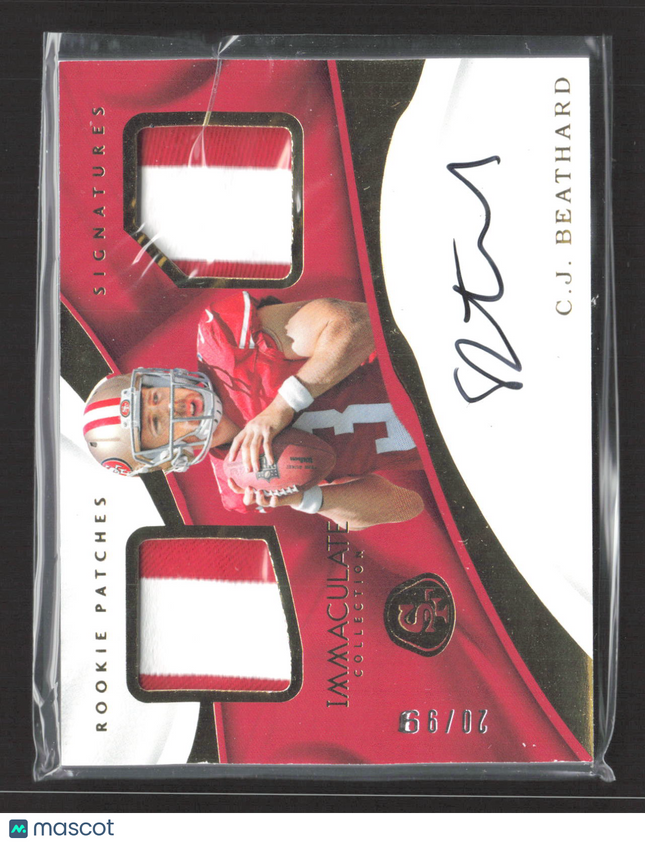 2017 Panini Immaculate Collection C.J. Beathard #15-CJ Patch Auto /99