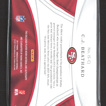2017 Panini Immaculate Collection C.J. Beathard #15-CJ Patch Auto /99