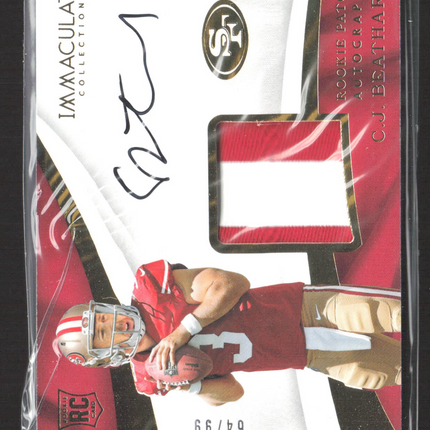 2017 Panini Immaculate Collection C.J. Beathard #108 64/99 Rookie Patch Auto /99