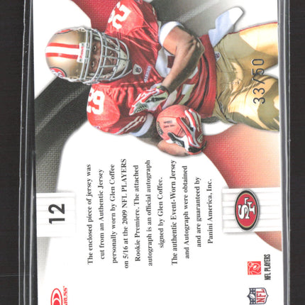 2009 Playoff National Treasures Colossal Glen Coffee #12 33/50 Patch Auto