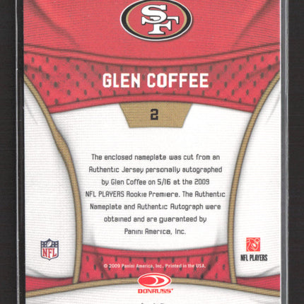 2009 Donruss Limited Lettermen Glen Coffee #2 Autograph Name Plate Auto