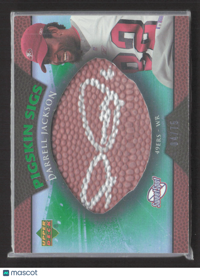 2007 Upper Deck Sweet Spot Pigskin Darrell Jackson #SSPS-JA 04/75 Patch Auto