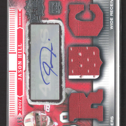 2007 Topps Triple Threads Jason Hill #138 29/99 Patch Triple Relic Card Auto