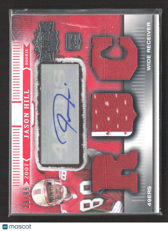 2007 Topps Triple Threads Jason Hill #138 29/99 Patch Triple Relic Card Auto