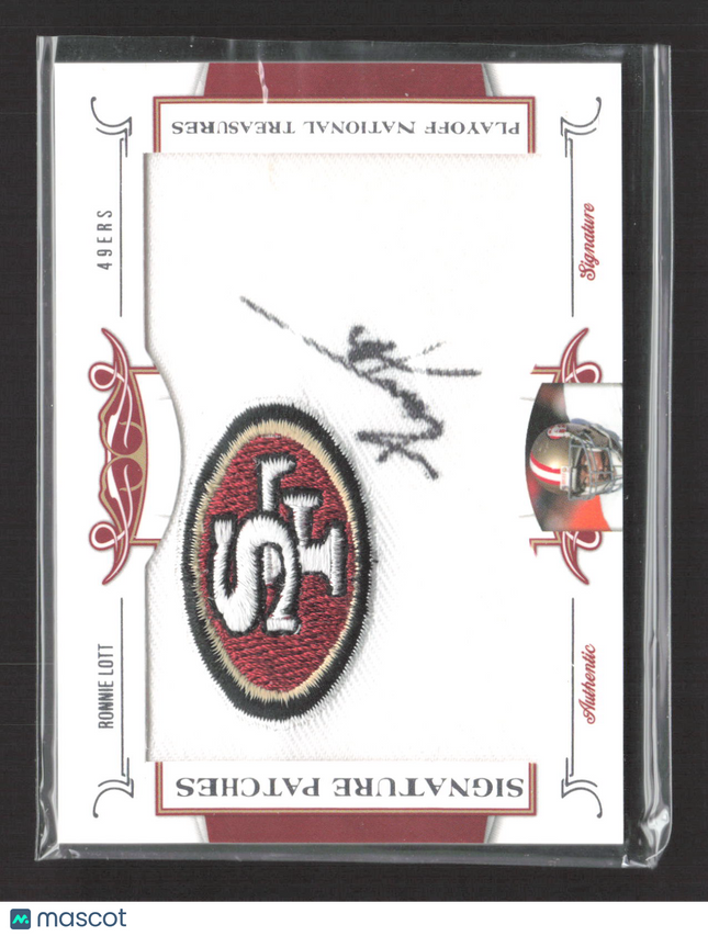 2008 Playoff National Treasures Patches Ronnie Lott #102 08/26 Patch Auto