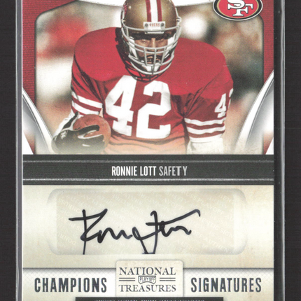 2009 Panini Playoff National Treasures Ronnie Lott #8 27/99 Super Bowl Auto