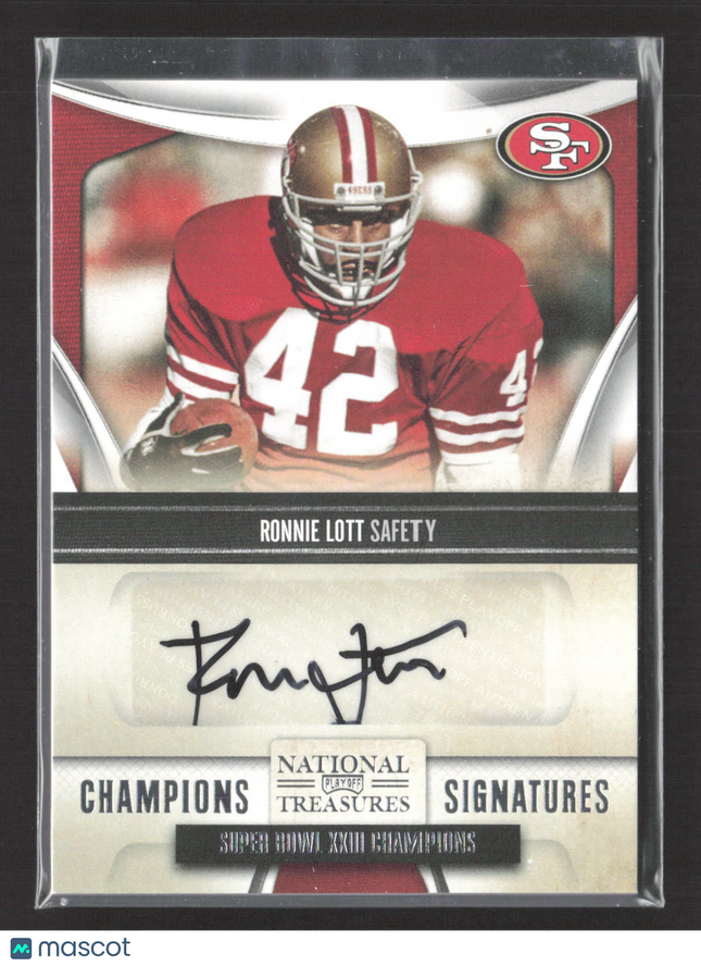 2009 Panini Playoff National Treasures Ronnie Lott #8 27/99 Super Bowl Auto