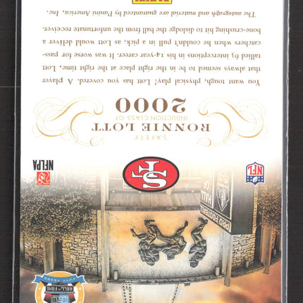 2014 Panini National Treasures Ronnie Lott #49 Patch 18/50 Memorabilia Auto