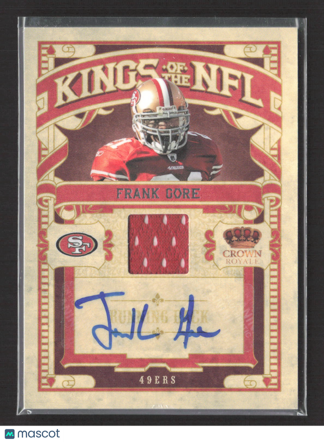 2010 Panini Crown Royale Kings of the NFL Frank Gore #8 15/25 Jersey Auto