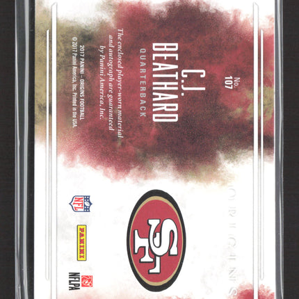 2017 Panini Origins C.J. Beathard #107 Jersey Patch RC Auto
