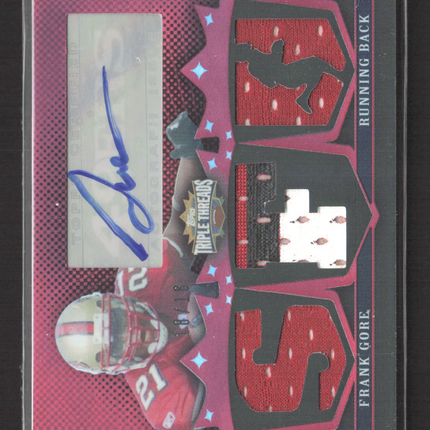 2007 Topps Triple Threads Frank Gore #TTRA-136 Jersey Patch 8/18 Auto