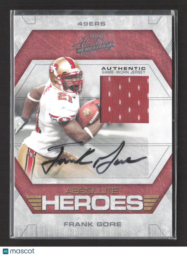 2008 Playoff Absolute Heroes Frank Gore #AH-23 07/10 Game-Worn Jersey Auto