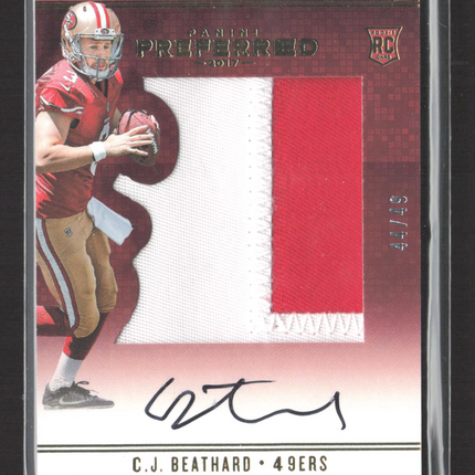 2017 Panini Preferred Silhouettes C.J. Beathard #92 44/49 Patch RC Auto