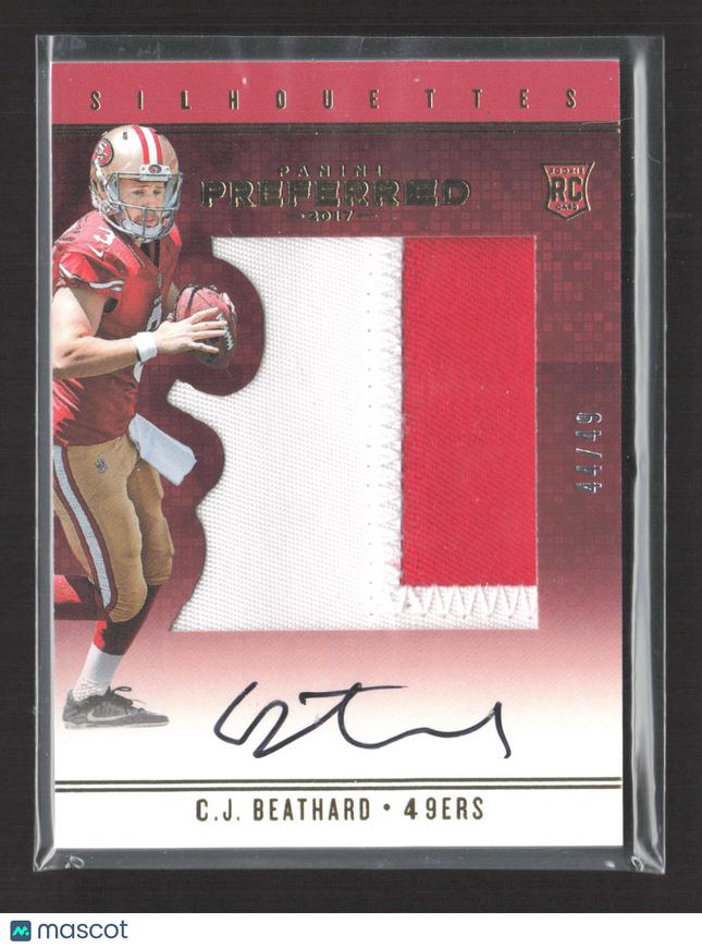2017 Panini Preferred Silhouettes C.J. Beathard #92 44/49 Patch RC Auto
