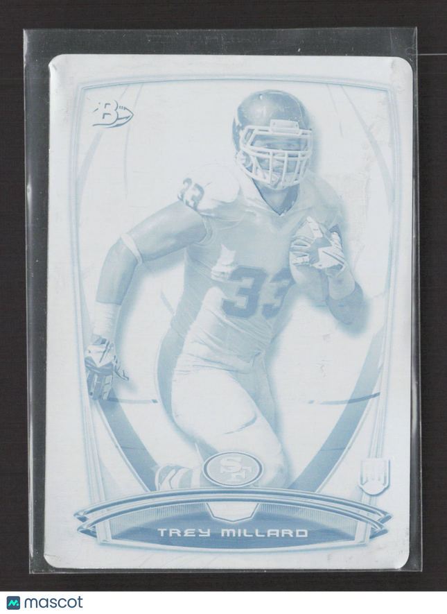 2014 Bowman Football Trey Millard #91 Cyan Printing Plate 1/1