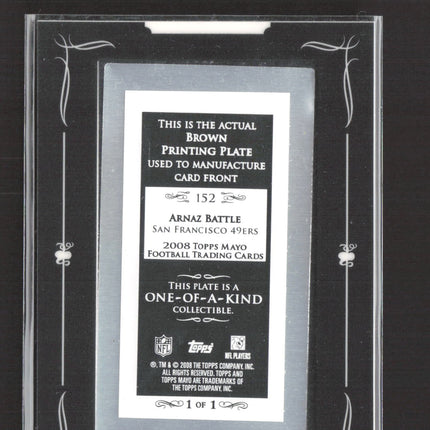 2008 Topps Mayo Arnaz Battle #152 Brown Printing Plate 1/1 Front