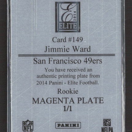 2014 Panini Elite Football Jimmie Ward #149 Magenta Printing Plate 1/1