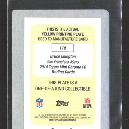 2014 Topps Mini Chrome Bruce Ellington #116 Yellow Printing Plate 1/1