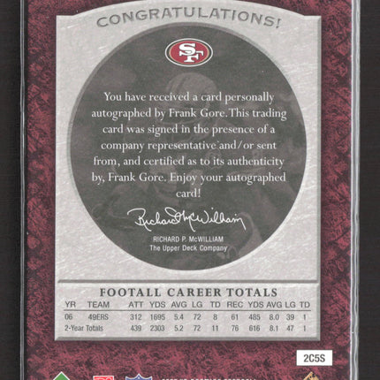 2007 Upper Deck Premier Preeminence Frank Gore #PRE-FG 24/50 Auto