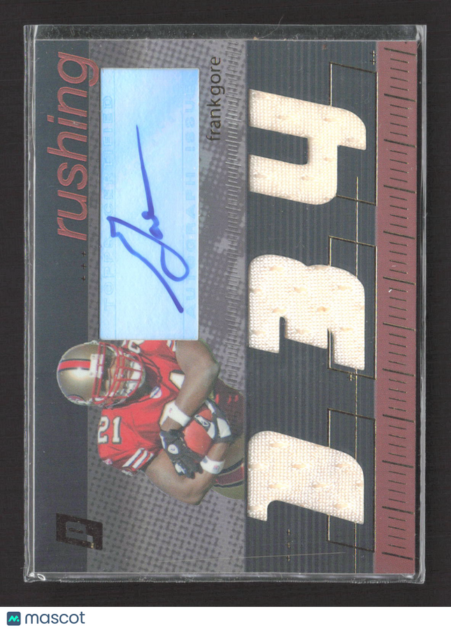 2007 Topps Paradigm Frank Gore #TPCHR-FG Autograph Triple Relic 14/25 Auto