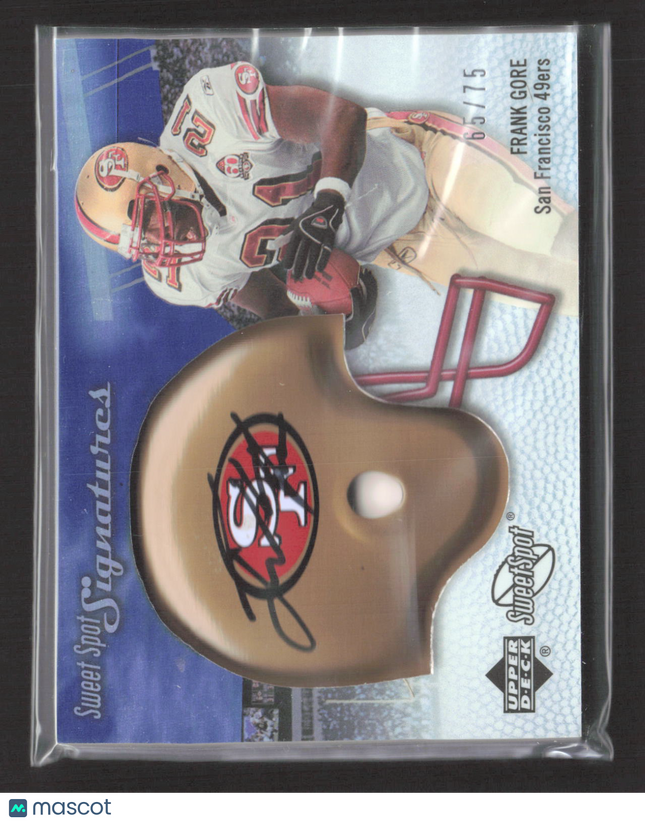 2007 Upper Deck Sweet Spot Signatures Frank Gore #SSS-FG Helmet 65/75 Auto