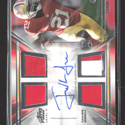 2014 Topps Prime Frank Gore #PV-FG Level V Quad Relic Patch Auto