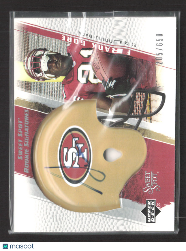 2005 Upper Deck Sweet Spot Frank Gore #256 205/650 Auto